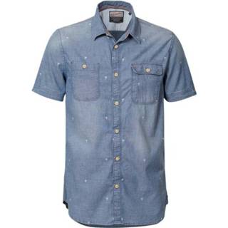 👉 Hemd digo XL male blauw SS Light Indigo 5001 M-Hs19-Sis465 shirt