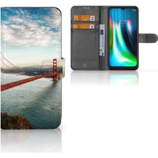 👉 Flipcover Motorola Moto G9 Play | E7 Plus Flip Cover Golden Gate Bridge 8720632788955