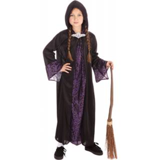👉 Zwart paars kinderen Tovenaar cape kinderen/Halloween verkleedkleding zwart/paars voor kids