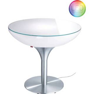 👉 Moree Lounge Outdoor LED Pro Eettafel - Ø84 X H75 Cm - Wit