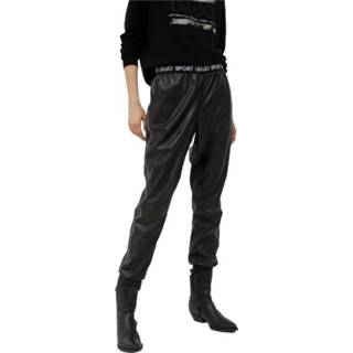 👉 M vrouwen zwart Pantalone spalmato con logo E22Lj02 Tf1052