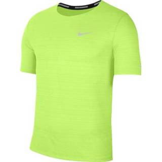 👉 Lime Groen mannen s Nike DRI-FIT MILER heren hardloopshirt