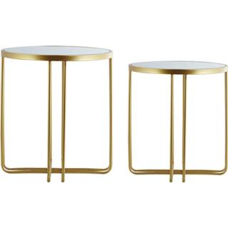 👉 Bijzettafel Beliani Olympia - Set Van 2-goud-glas 4260624118468