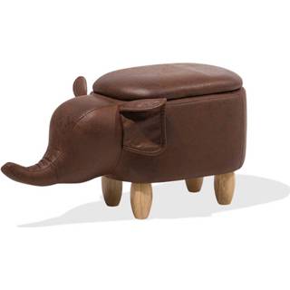 👉 Bruin Beliani Elephant - Hocker-bruin-kunstleer 4260602375975