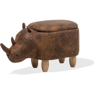 👉 Bruin Beliani Rhino - Hocker-bruin-kunstleer 4260602376149