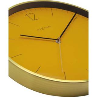 👉 Wandklok goud glas antraciet NeXtime Essential Gold 34 cm 8717713026334