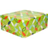 👉 Inpakpapier groen 1x Inpakpapier/cadeaupapier met bloem figuren motief 200 x 70 cm rol