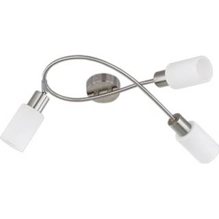 👉 Plafondlamp nikkel aluminium Led - Plafondverlichting Trion Smast E14 Fitting 3-lichts Rechthoek Mat 6013922189191