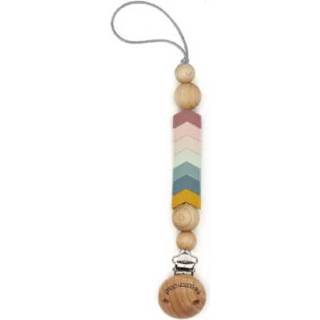 👉 Siliconen jongens kleurrijk The Cotton Cloud dummy ketting Little Chevron Candy 4260708450408