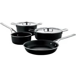 👉 Pannenset aluminium zwart Alessi 4-delige 8003299446261