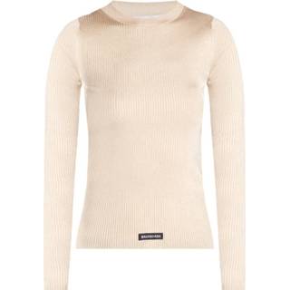 👉 M vrouwen beige Ribbed top