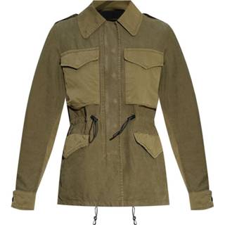 👉 M vrouwen groen Parka with epaulettes