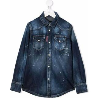 👉 Longsleeve male blauw Denim long-sleeve shirt