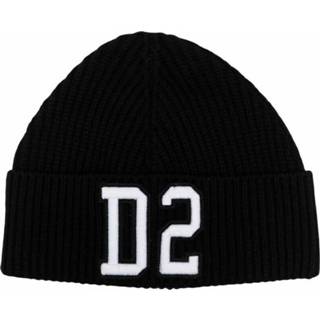 👉 Beanie m unisex zwart Embroidered logo knitted