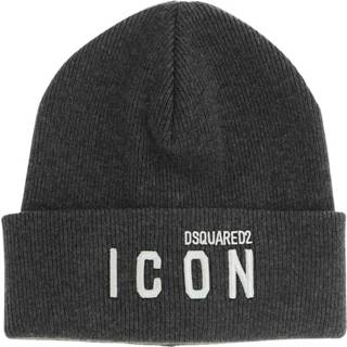 👉 Beanie onesize male grijs hat Jacquard logo in front