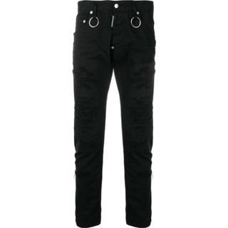 👉 Spijkerbroek male zwart Distressed Skater Jeans