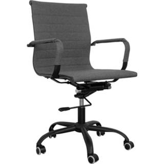 👉 Bureau stoel steel stof grijs One Size zwart Bureaustoel Valencia - Black Edition 5601570642574