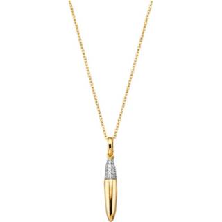 👉 Hanger wit diamant legering geel vrouwen verstelbare lengte met ketting Diemer 4055707904270