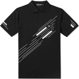 👉 Poloshirt m male zwart Abstract Graphic Pique Polo Shirt 3666-102