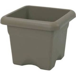👉 Plastiken Vierkante Bloempot 26 Cm - Taupe 8412524441542