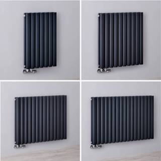 👉 Design radiatoren antraciet Designradiator Horizontaal 63,5cm Middenaansluiting | Kies de Afmeting Revive Caldae 5051752582578