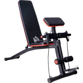 👉 Halterbank zwart active HOMCOM Multifunctionele krachtstation trainingsbank tot 120 kg 6011640480439