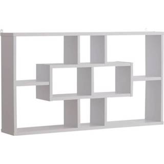 Hangkastje wit hout active HOMCOM Hangkast wandplanken 85 x 14,5 47,5 cm 4250871270187