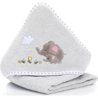 👉 Handdoek grijs meisjes Fillikid met capuchon Olifant 75x75 cm 9120094655182