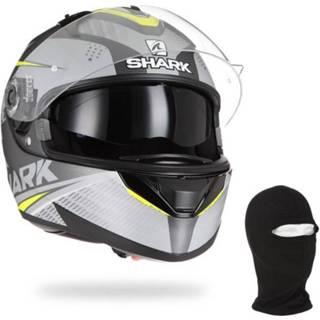 👉 Shark Motorhelm Ridill Stratom + Bivakmuts - Antraciet Zwart En Geel