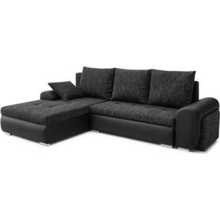 👉 Hoekbank zwarte stof Emma 4-zits Converteerbare - L263 X D184 H90 Cm 3584174451211
