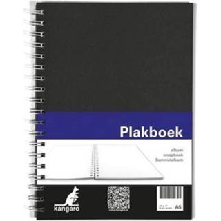 👉 Plakboek zwart papier Kangaro A5+ 120grs 40 Vel Voorkant 25x18cm Papier(25x19cm Met Spiraal) 8712127084840