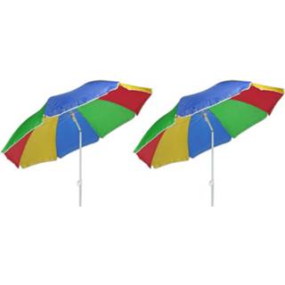 👉 Parasol Set Van 2x Regenboog Gekleurde 180 Cm - Voordelige Parasols 8720276013390