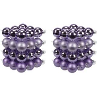 👉 Kerstbal paars glans 72x Stuks Glazen Kerstballen Tinten 6 Cm Mat/glans - Kerstboomversiering/kerstversiering 8720576189474