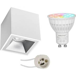 👉 Opbouwspot aluminium wit Mi-light - Set Gu10 Smart Led Wifi Slimme 4w Rgb+cct Aanpasbare Kleur Dimbaar Pragmi 7434235951982
