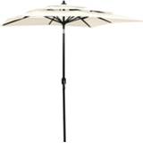 👉 Parasol zandkleurig aluminium Vidaxl 3-laags Met Paal 2x2 M 8720286165263