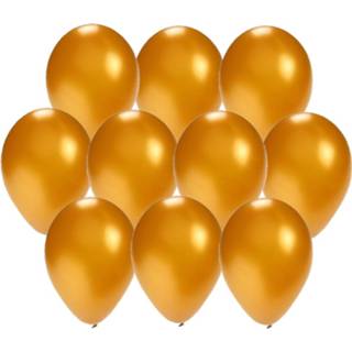 👉 Ballon gouden 30x Stuks Party Ballonnen 27 Cm - Feestartikelen/versieringen Helium Of Lucht 8720576380710