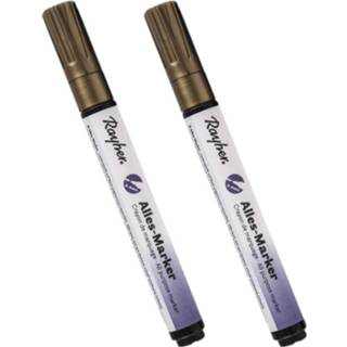 👉 Stift gouden 2x Stuks Marker Met Een Dikke Punt - Stiften Om Mee Te Schrijven/tekenen 8720576241547