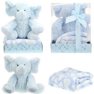 👉 Deken blauw Toi Toys Geboorte Olifant Met In Kadobox 8719905751567