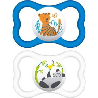 👉 Siliconen Mam Pack Van 2 Supreme-fopspenen - 18+ Maanden + Sterilisatiedoos Tijger En Panda 3619999763666