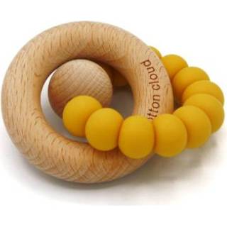 👉 Bijt ring silicone jongens geel The Cotton Cloud Bijtring Rond Mosterd 4260708450231