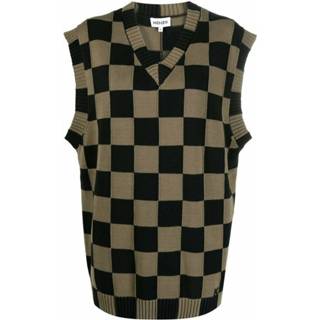 👉 Vest l male bruin Checks V-Neck