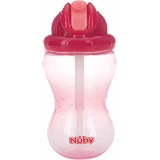 👉 Beker meisjes roze Nûby lekvrij drinkrietje Soft Flip-It 355 ml in
