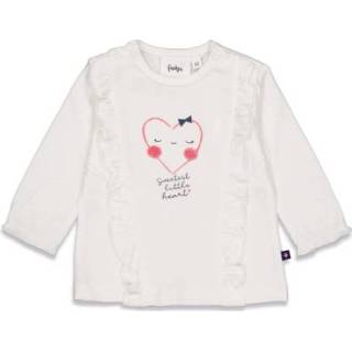 👉 Shirt katoen mix meisjes wit Feetje Lange Mouw Sweetest Sweet heart Off white 8718751545627