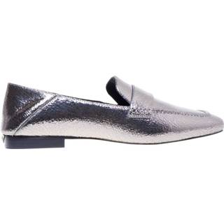 👉 Vrouwen grijs Mocassino in pelle laminata e crackata