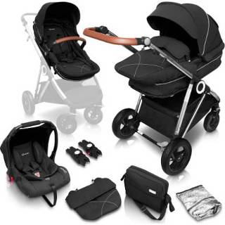 👉 Kinder wagen zilver grijs jongens baby's kinderen BabyGO Combi kinderwagen Halime 3 in 1 Air Silver Anthracite 4260332055444