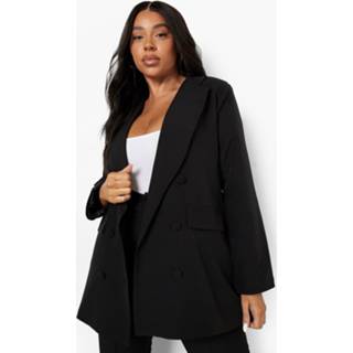 👉 Plus Oversized Blazer Met Dubbele Knopen, Black