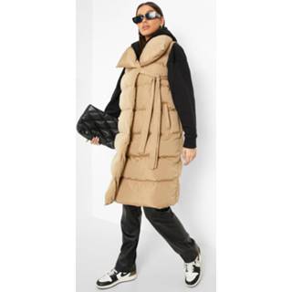 👉 Donze Wikkel Bodywarmer Met Strik, Stone