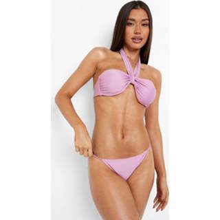 Gerecyclede Gedraaide Bikini Met Halter Neck, Lilac