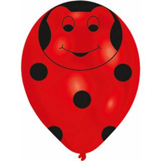 👉 Ballon rood Amscan Ballonnen Lieveheersbeestje 27,5 Cm Latex 6 Stuks 13051414443