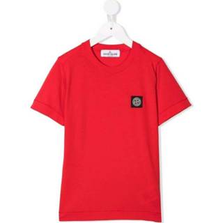 👉 Shirt male rood Logo-patch short-sleeved T-shirt